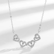 Cargar imagen en el visor de la galería, Collar Trébol 4 Corazones acero inoxidable
