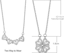 Cargar imagen en el visor de la galería, Collar Trébol 4 Corazones acero inoxidable
