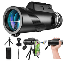 Cargar imagen en el visor de la galería, Telescopio Monocular para móvil 80x100 color Negro
