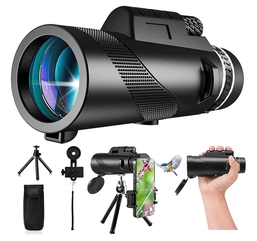 Telescopio Monocular para móvil 80x100 color Negro