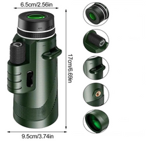 Cargar imagen en el visor de la galería, Telescopio Monocular para móvil 80x100 color Negro
