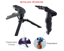 Cargar imagen en el visor de la galería, Set grabación móvil 3 en 1 (trípode + micro + luz)

